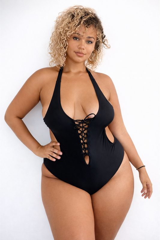 Maillot de Bain 1 Pièce Décolleté Ajustable, Monokini M-5XL