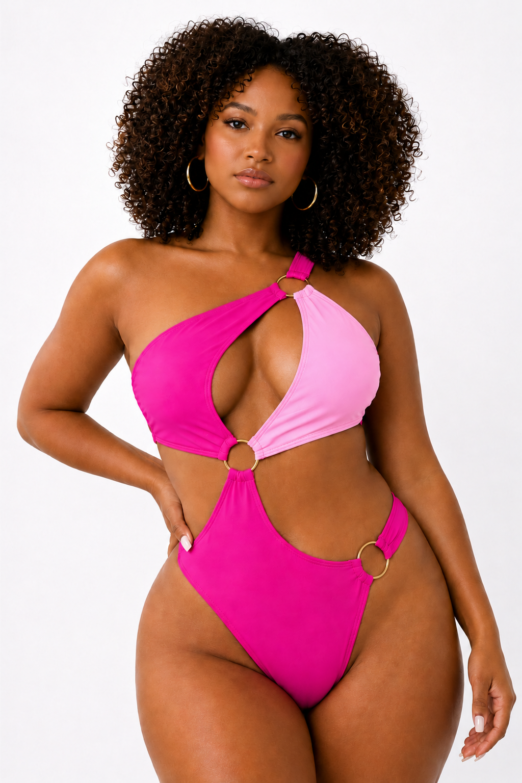 Maillot de Bain Monokini Asymétrique à Anneaux