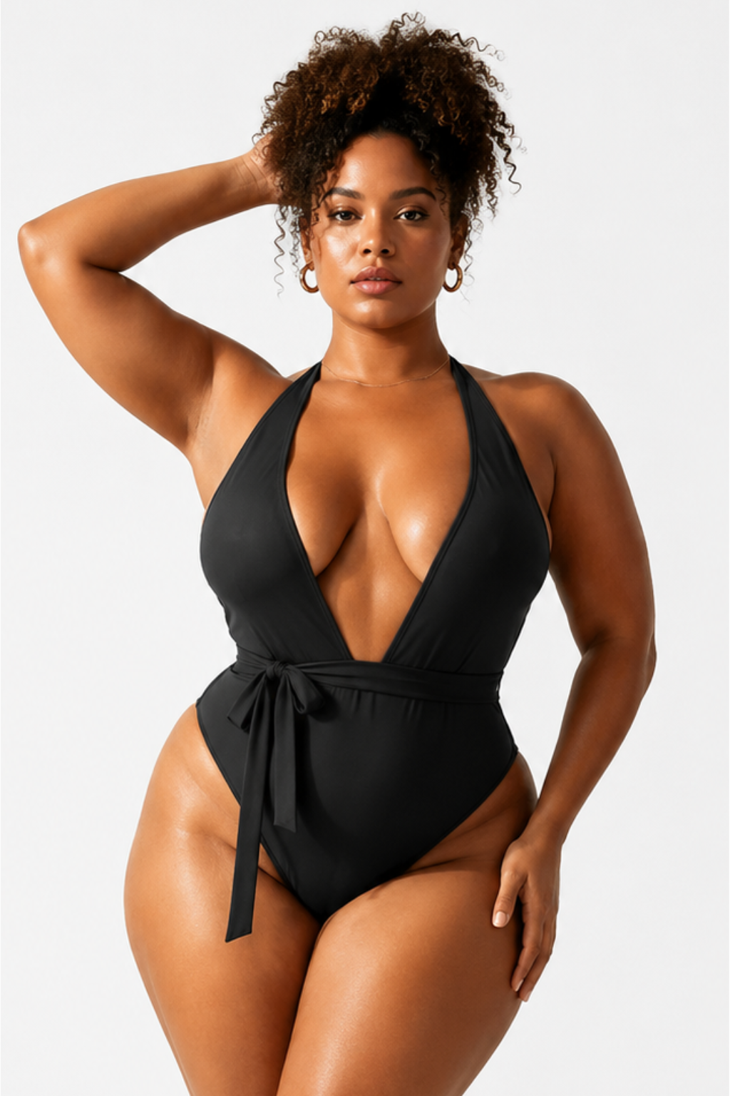 Maillot de Bain 1 Pièce Décolleté Ajustable, Monokini S-5XL