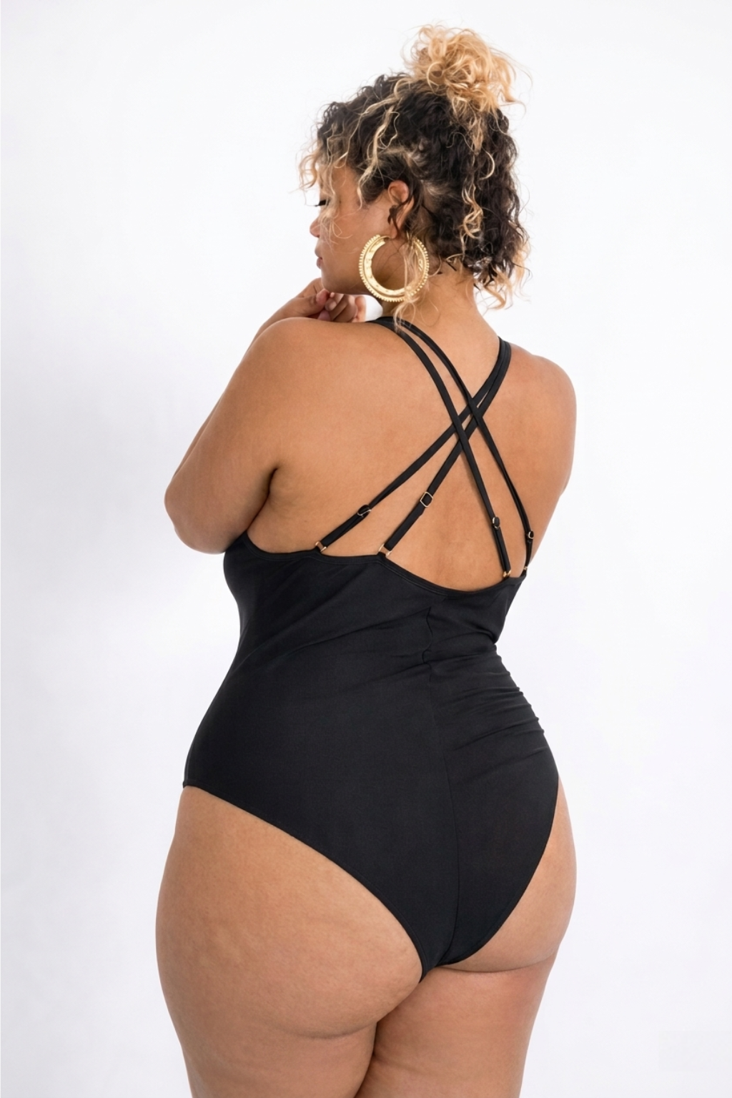 Maillot de Bain 1 Pièce Décolleté Bretelles Ajustables, Monokini L-4XL
