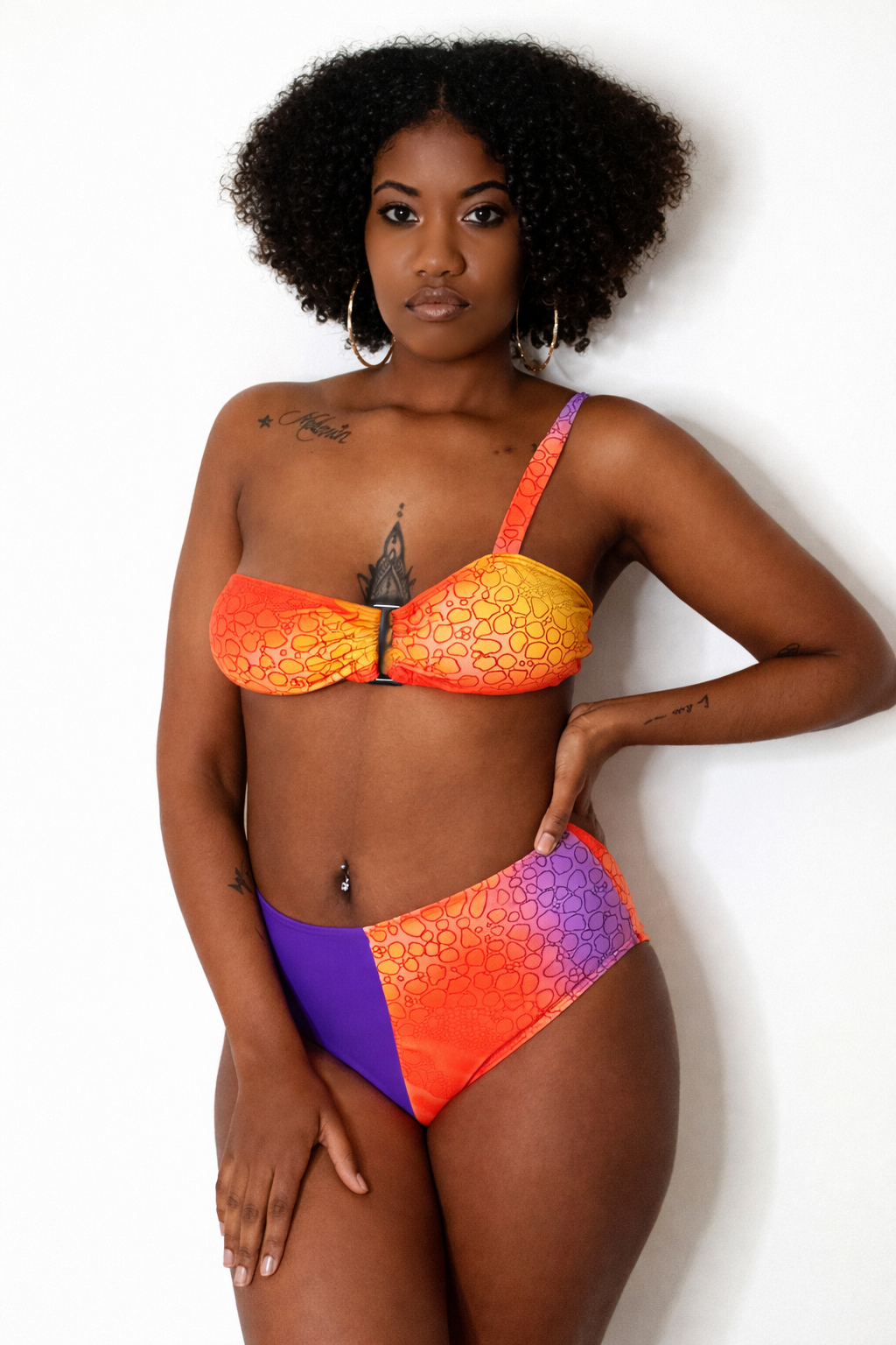 Maillot de bain 2 Pièces Décolleté Taille Haute, Bikini S-L