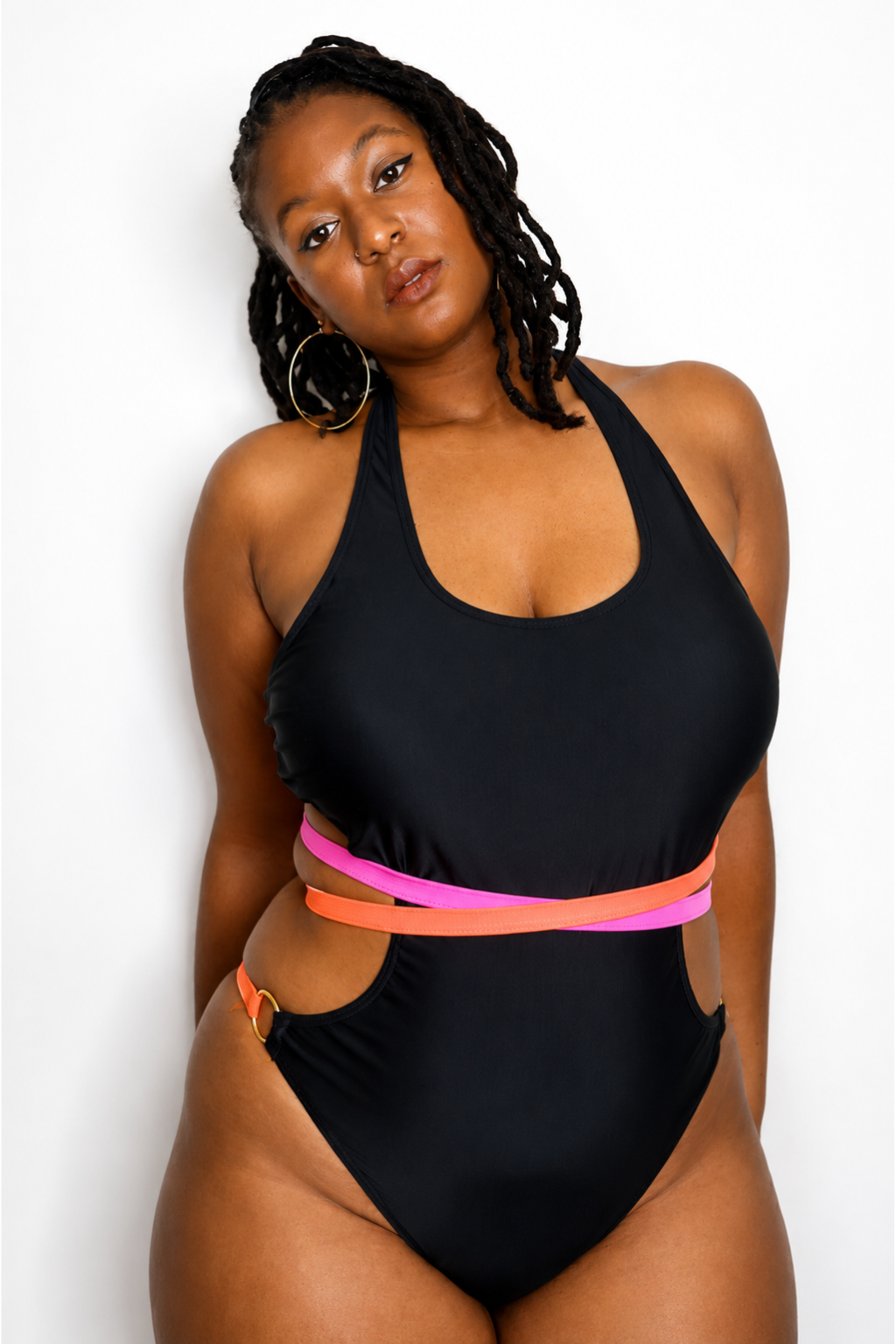 Maillot de Bain Monokini à Découpes et Liens Croisés