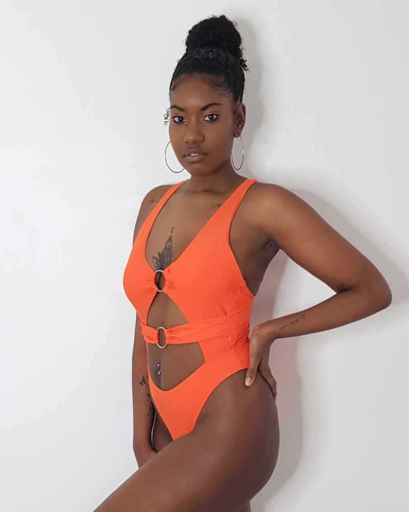 Maillot de Bain 1 Pièce Décolleté Bretelles Larges String, Monokini S-XL