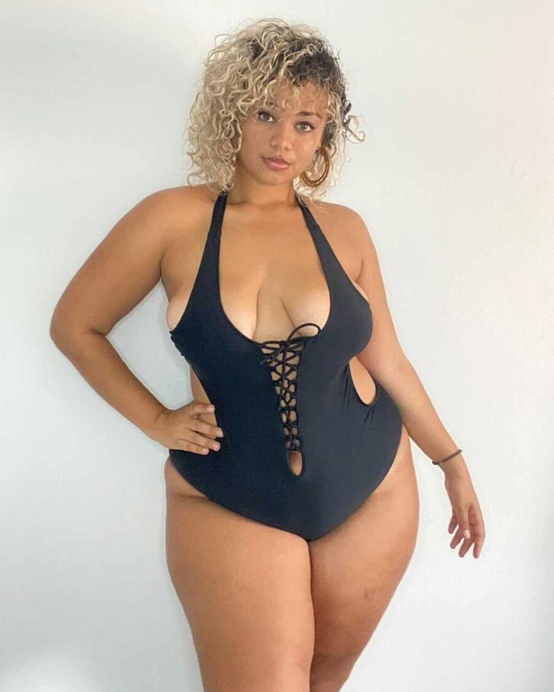 Maillot de Bain 1 Pièce Décolleté Ajustable, Monokini M-5XL