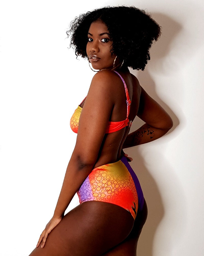 Maillot de bain 2 Pièces Décolleté Taille Haute, Bikini S-L