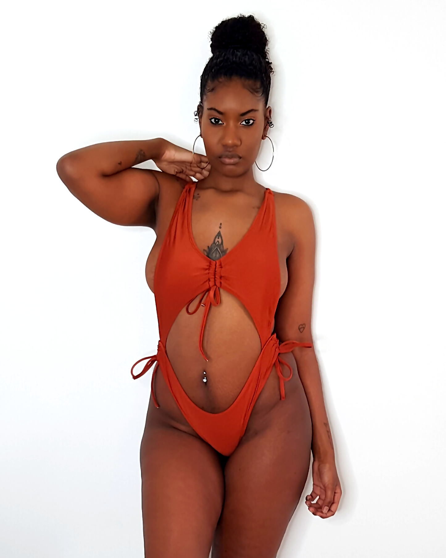 Maillot de Bain 1 Pièce Décolleté Ajustable String, Monokini S-L