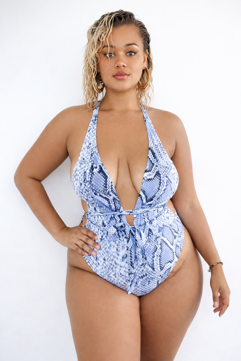 Maillot de Bain 1 Pièce Décolleté Ajustable, Monokini S-5XL
